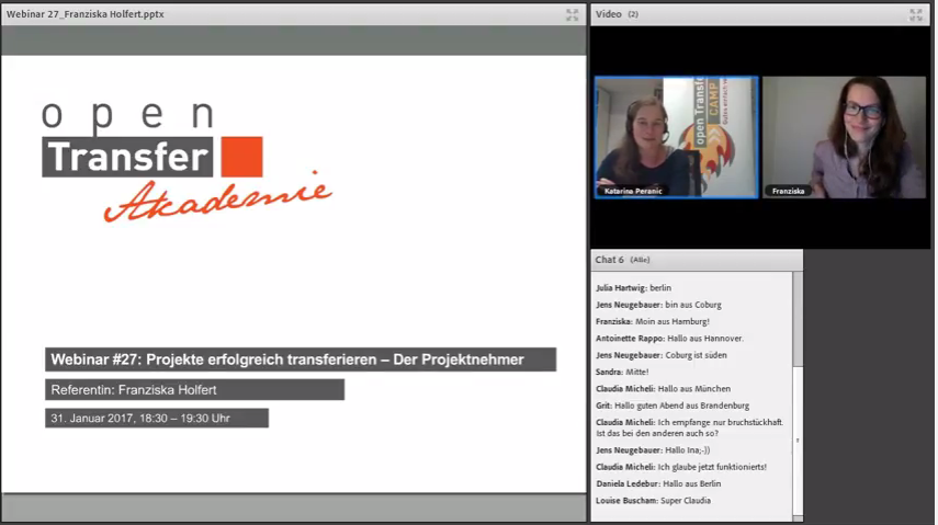 openTransfer Webinar mit Franziska Holfert